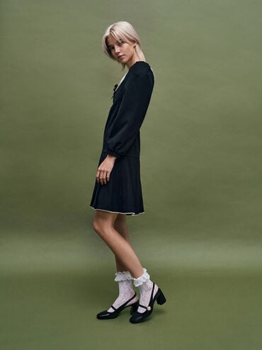 Pearl-Accent Mary Jane Pumps, Black Box, hi-res