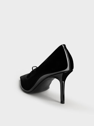 Patent Crossover Pointed Pumps, Black Patent, hi-res