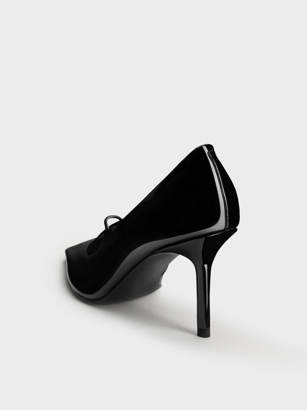 Patent Crossover Pointed Pumps, Black Patent, hi-res