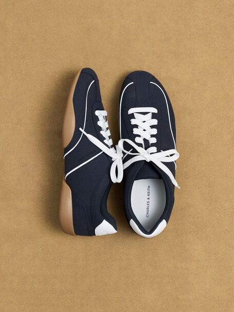 Louise Contrast-Trim Sneakers, Dark Blue, hi-res