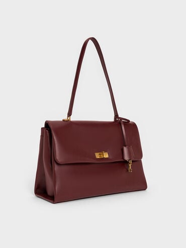 Kerry Top Handle Satchel Bag, Mulberry Plum, hi-res