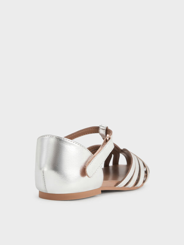 Girls' T-Bar Mary Janes, Silver, hi-res