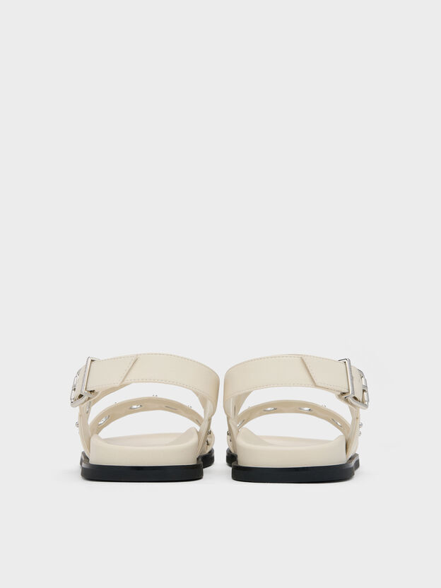 Grommet Slingback Sandals, Chalk, hi-res