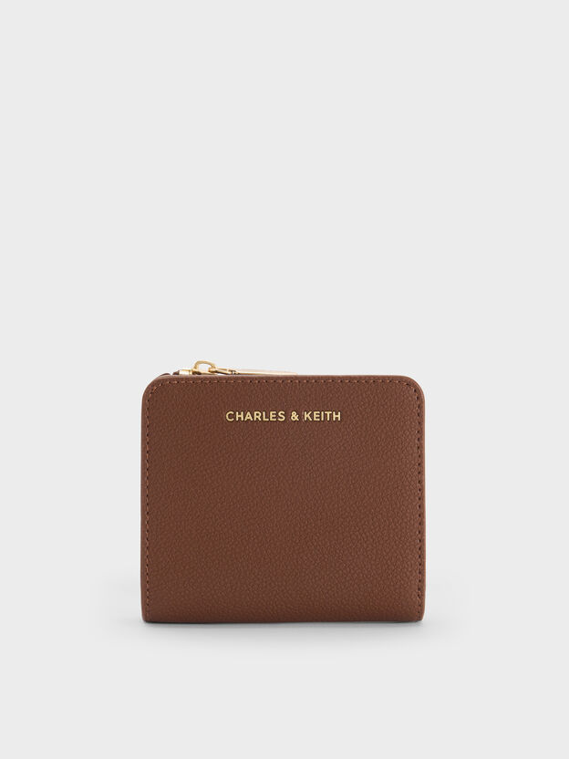 Keely Top Zip Small Wallet, Dark Brown, hi-res
