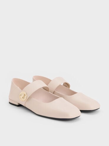 Yara Mary Jane Flats, Cream, hi-res