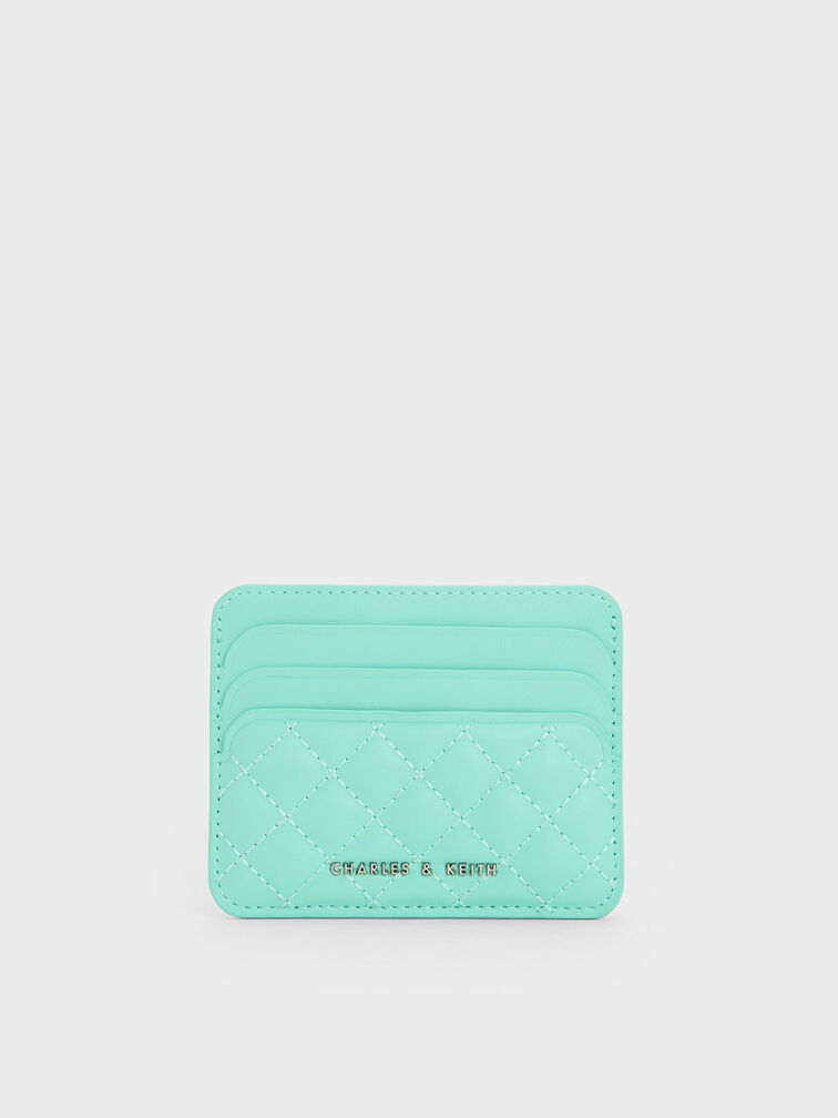 Cleo Quilted Card Holder, Mint Green, hi-res