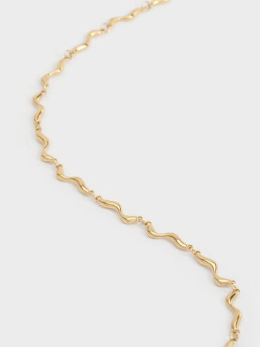 Emilia Wavy Necklace, Gold, hi-res