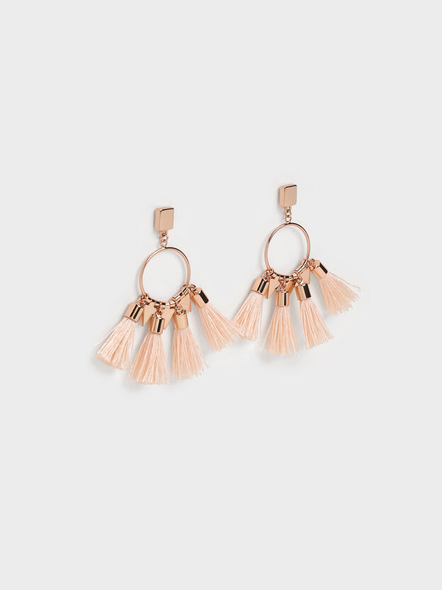 Orelia Tassel Drop Earrings, Soft Pink, hi-res