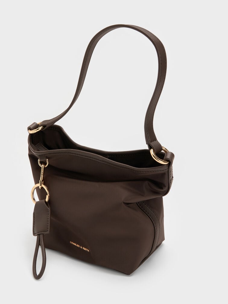 Levy Nylon Bucket Bag, Espresso Brown, hi-res