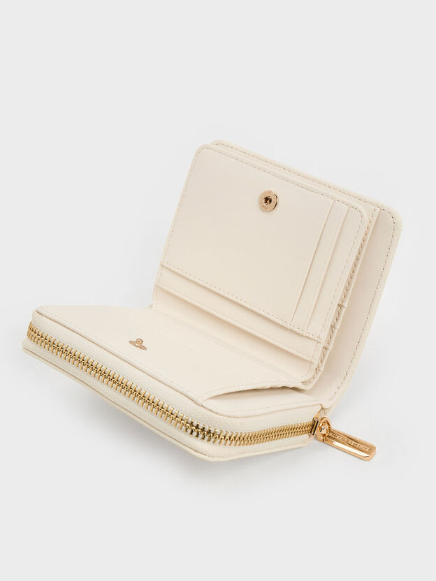 Finley Zip-Around Small Wallet, Cream, hi-res