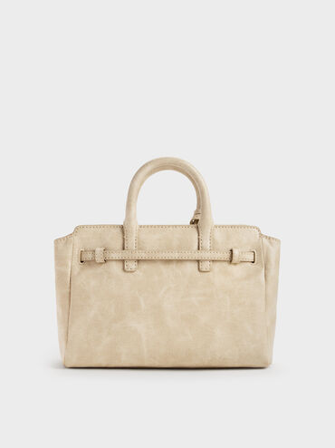 Mini Delfina Belted Tote Bag, Sand, hi-res