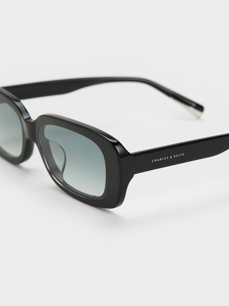 Aubrey Rectangular Sunglasses, Black, hi-res