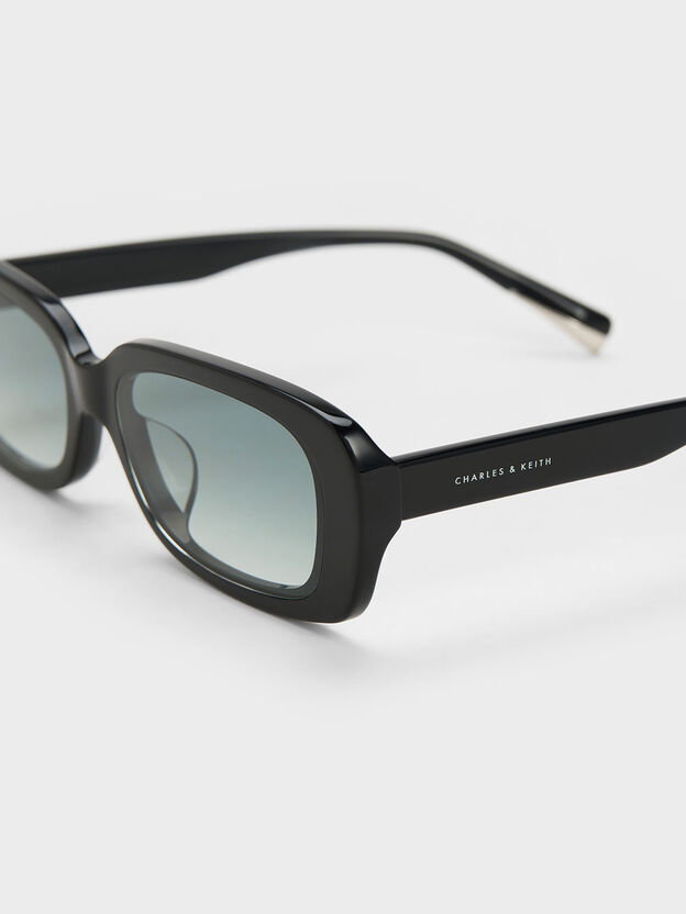 Aubrey Rectangular Sunglasses, Black, hi-res