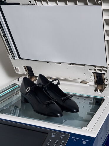 Bow Cap-Toe Mary Jane Pumps, Black Box, hi-res