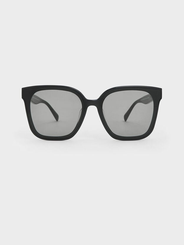 Gabine Oversized Butterfly Sunglasses, Black, hi-res