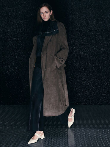 Patent Crystal-Buckle Block-Heel Slingback Pumps, Chalk, hi-res