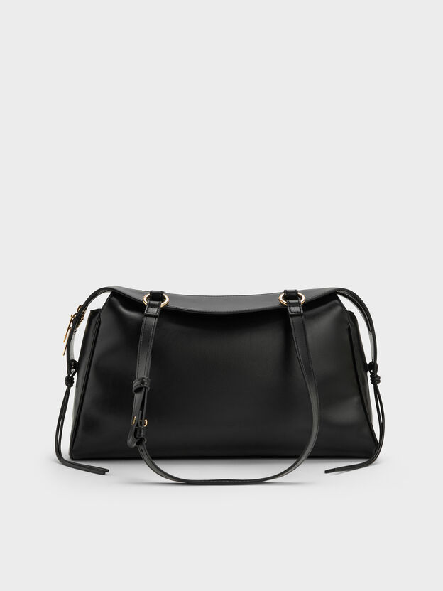 Haylen Braided-Charm Tote Bag, Black, hi-res