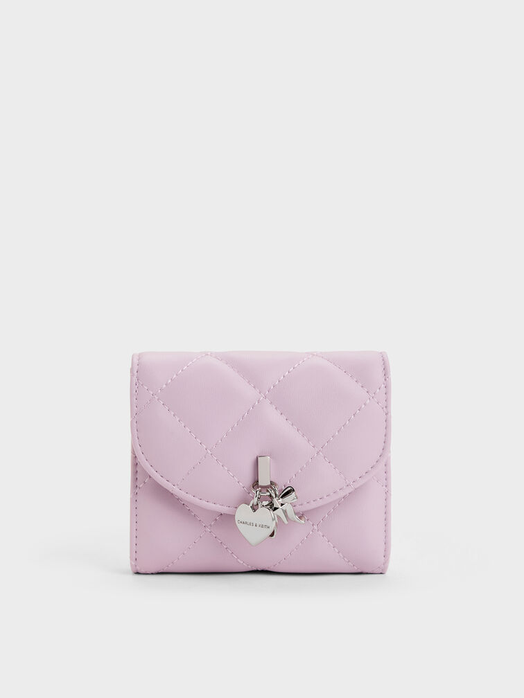 Arrietty Quilted Curved-Flap Wallet, Glycine, hi-res