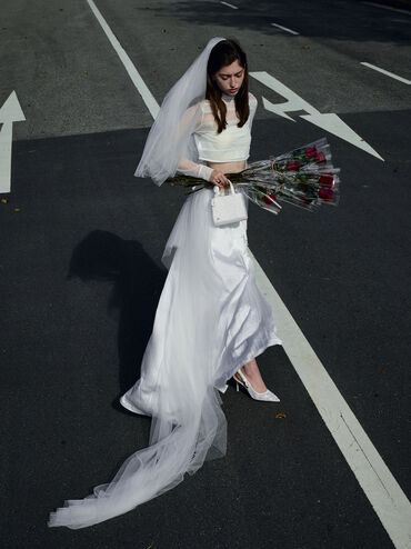 Tayari Embroidered-Mesh Slingback Pumps, White, hi-res