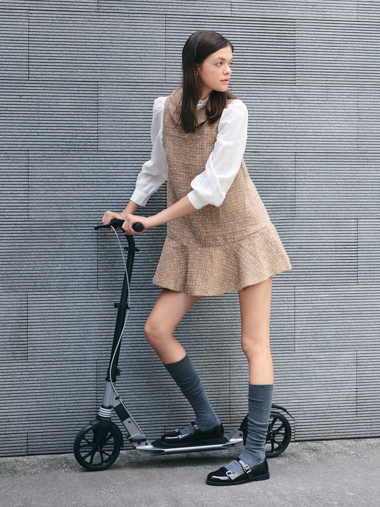 Double-Strap Brogue Mary Janes, Black Box, hi-res