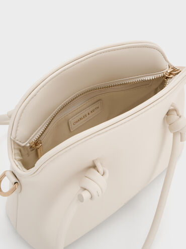 Sammie Knotted-Handle Bowling Bag, Cream, hi-res