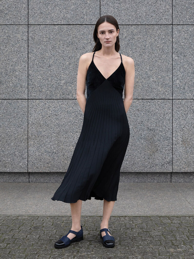 Charly T-Bar Buckled Sandals, Dark Blue Charly T-Bar Buckled Sandals, Dark Blue, hi-res