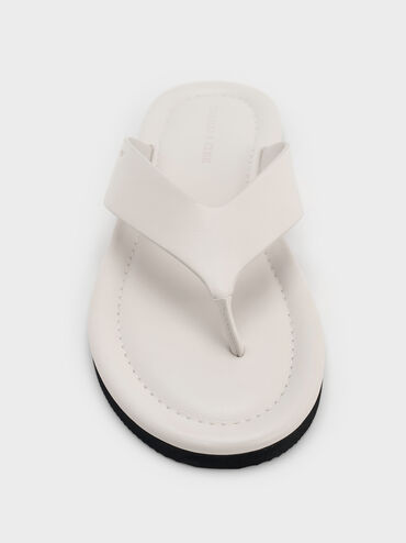 Trinah Thong Sandals, White, hi-res