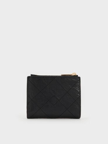 Duo Quilted Small Wallet, Black, hi-res