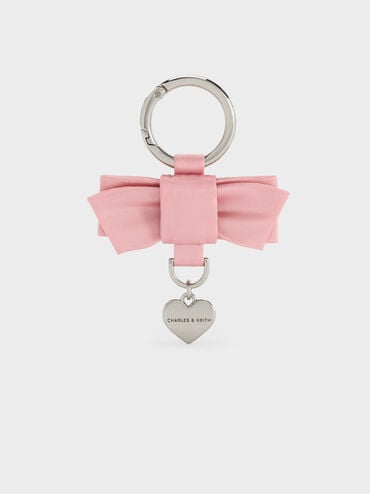 Aravis Bow-Heart Charm, Pink, hi-res