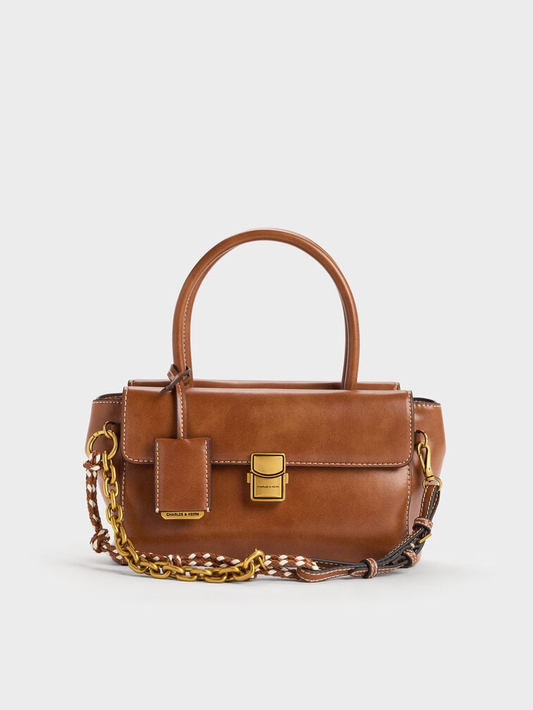 Acelynn Rope-Chain Tote Bag, Distressed Tan, hi-res