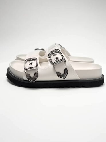 Kirke Buckled Double-Strap Sandals, White, hi-res
