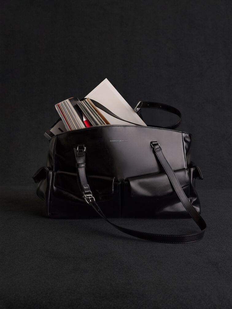 Rachel Multi-Pocket Tote Bag, Noir, hi-res