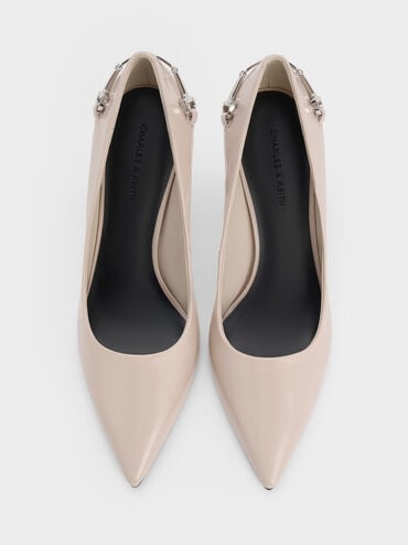 Erinna Metallic-Accent Pointed-Toe Pumps, Sand, hi-res