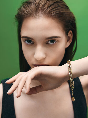 Kris Chain-Link Bracelet, Gold, hi-res