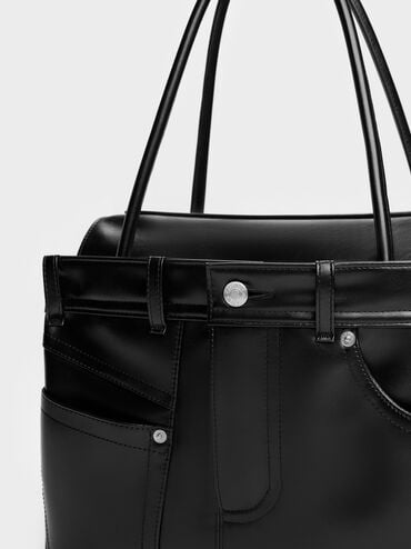 Arita Jeans Tote Bag, Noir, hi-res