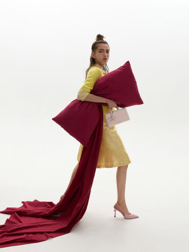 Raina Lace-Trim Tote Bag, Pink, hi-res