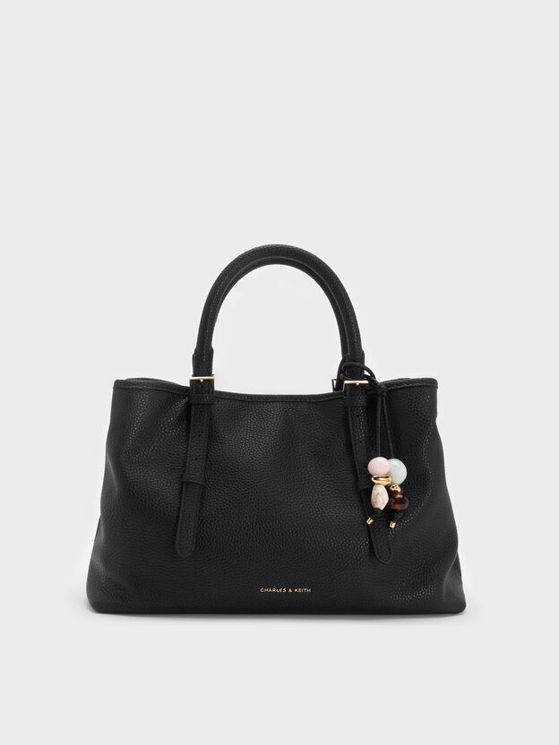 Baral Bead-Charm Tote Bag, Black, hi-res