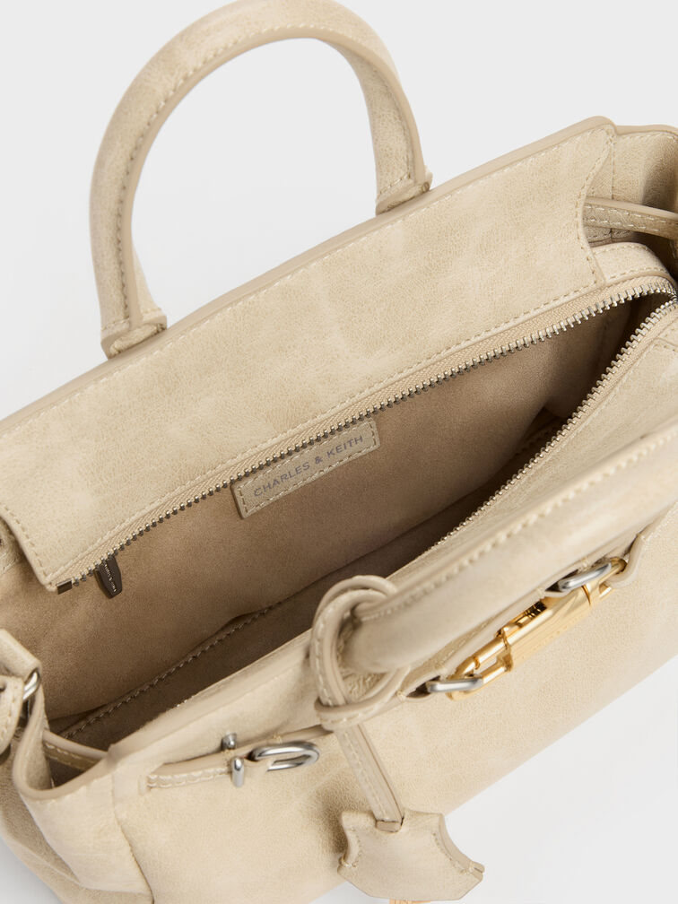Mini Delfina Belted Tote Bag, Sand, hi-res