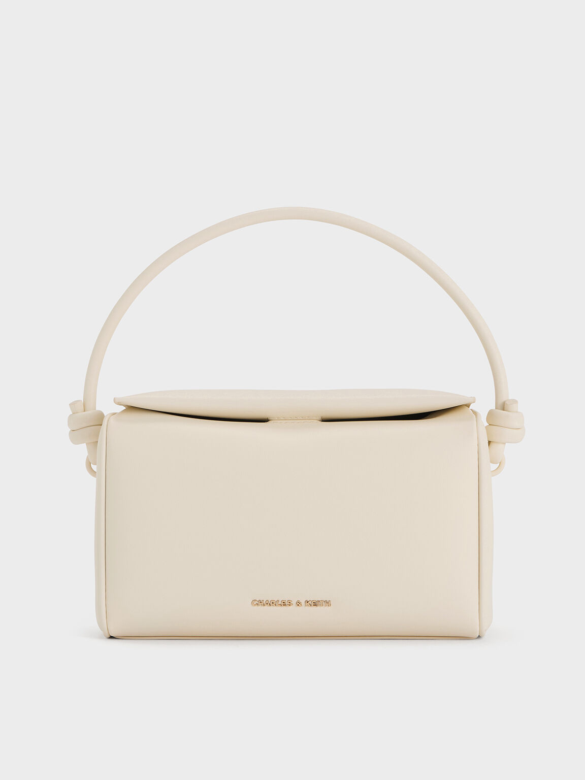 Cream Sammie Knotted-Handle Boxy Bag - CHARLES & KEITH UK