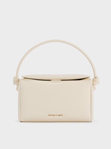 Sammie Knotted-Handle Boxy Bag, Cream, hi-res