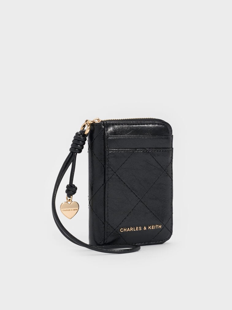 Apfra Quilted Wristlet, Black, hi-res