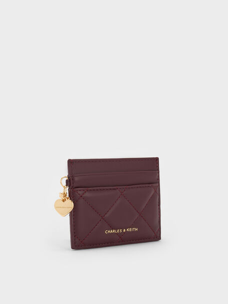 Arrietty Quilted Card Holder, Wineberry Red, hi-res