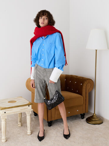 Jesmyn Sequinned Two-Way Bag, Noir, hi-res