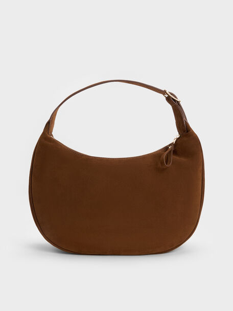 Large Vega Faux Suede Hobo Bag, , hi-res