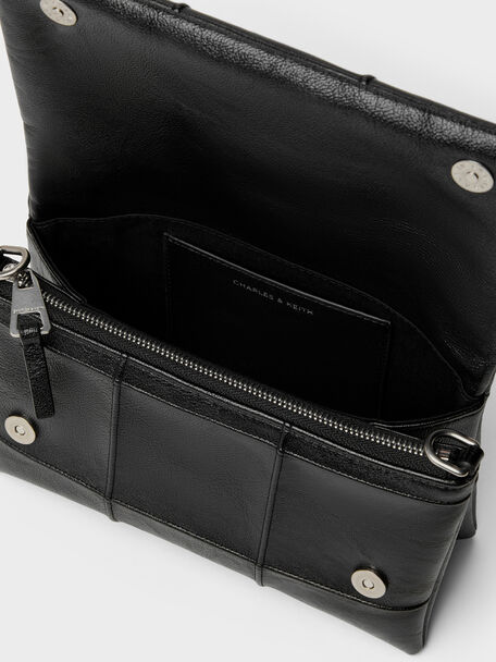 Delfina Quilted Wallet On Chain, Black, hi-res