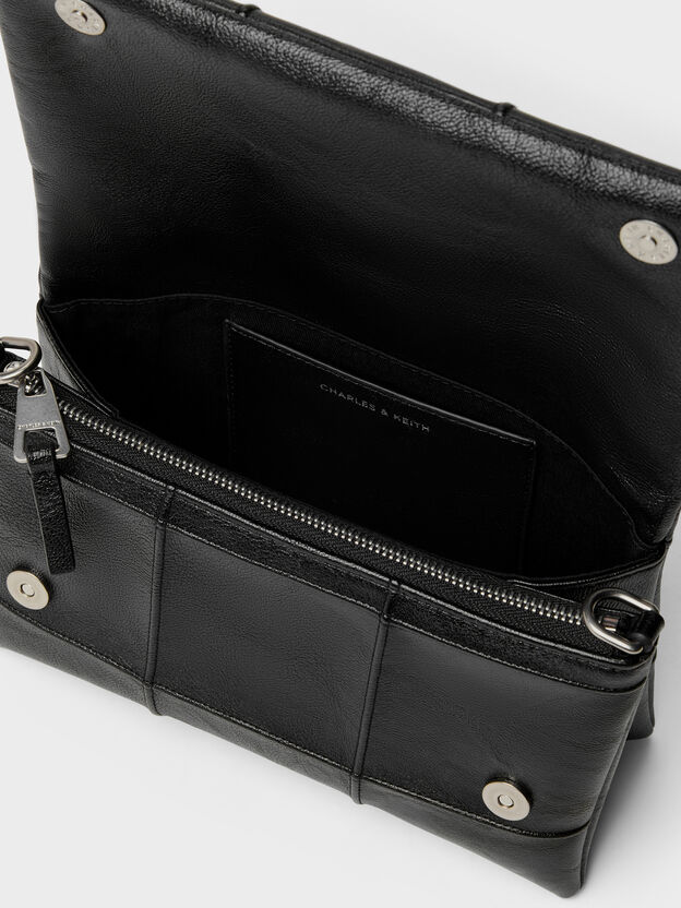 Delfina Quilted Wallet On Chain, Black, hi-res