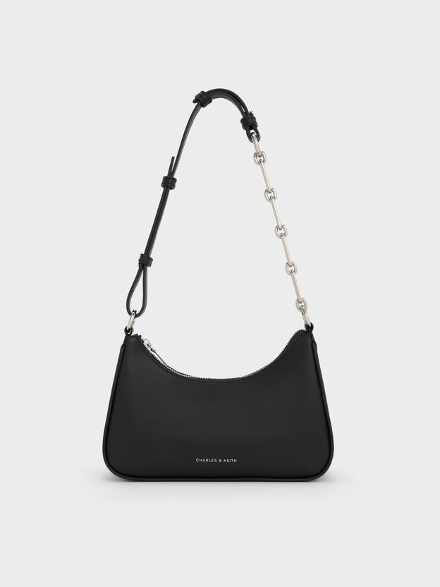 Lane Chain-Strap Shoulder Bag, Noir, hi-res