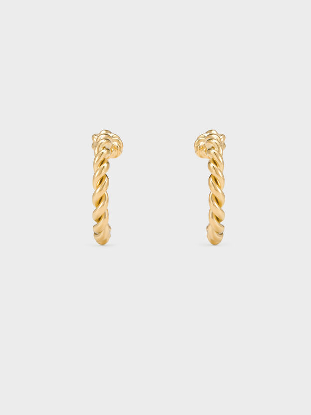 Sable Rope-Knot Hoop Earrings, Gold, hi-res