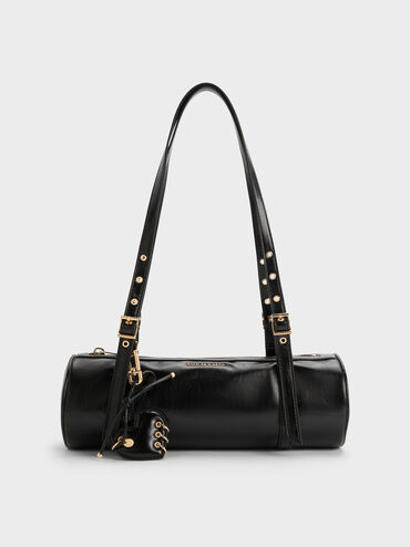Rey Elongated Shoulder Bag, Black, hi-res