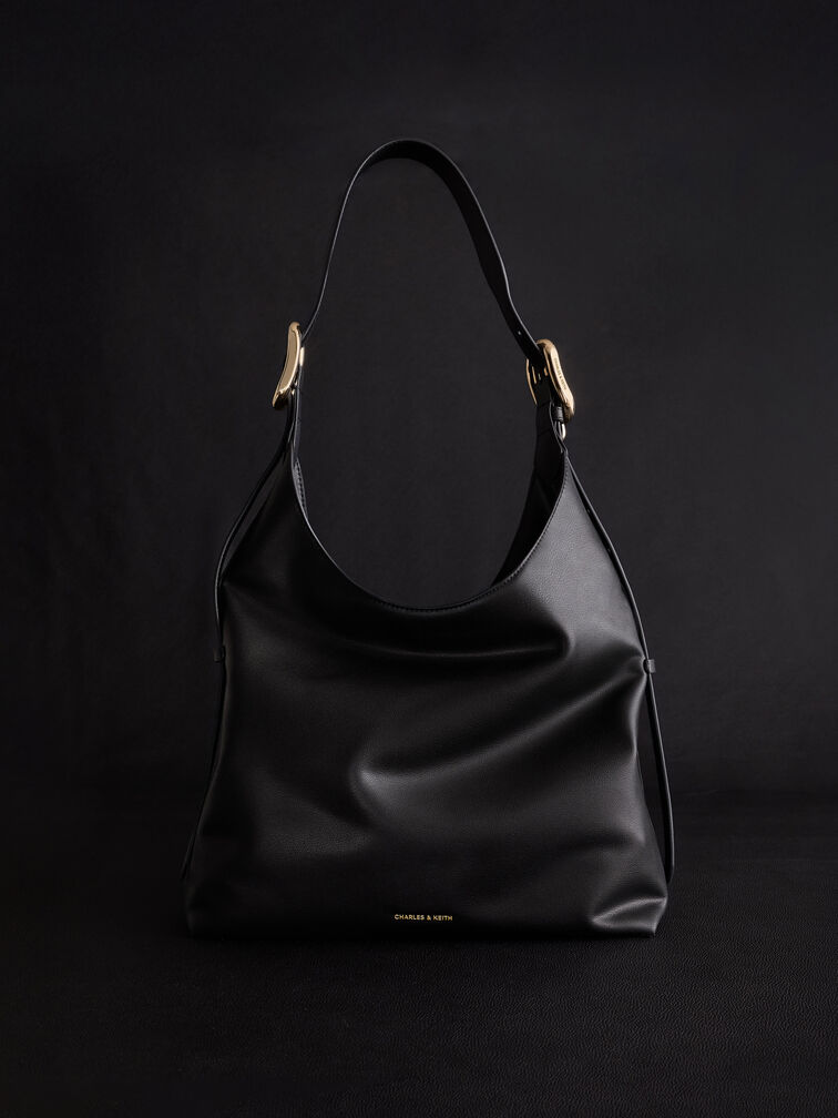 Aislin Hobo Bag, Black, hi-res